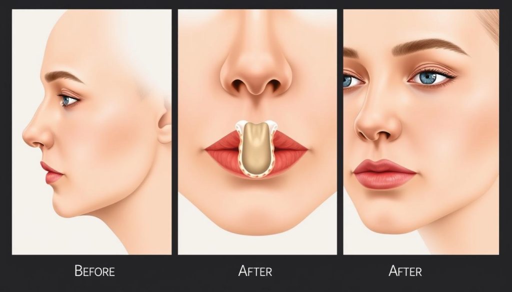 Chin Surgery Transformation: Before and After Illustration
