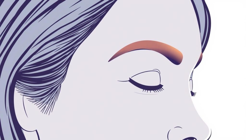 Forehead lift surgery procedure illustration