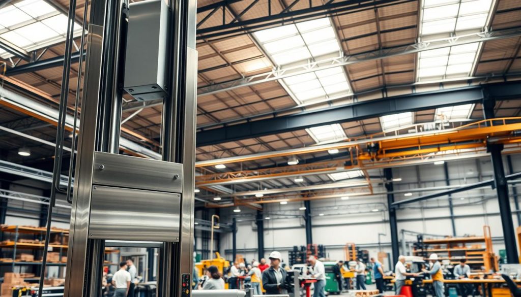 Korean lift system in industrial setting.