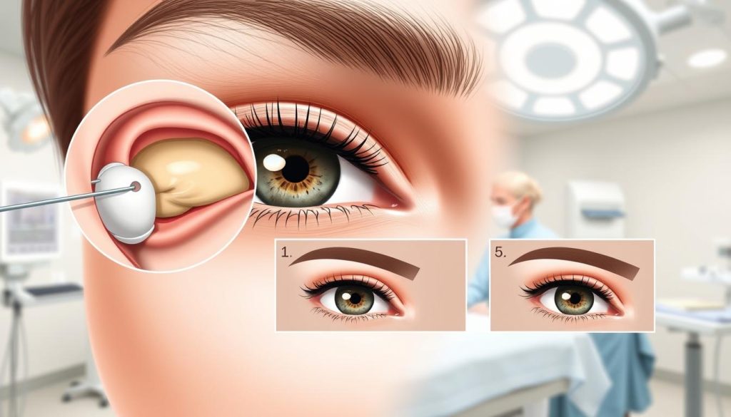 Plastic Surgery Double Eyelid Procedure Illustration